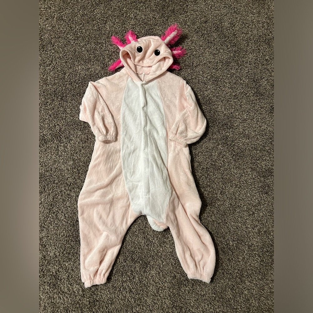 Axolotl Plush Pajamas. Worn only a few times. Girls Size 7-8